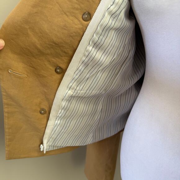 Veronica Beard Diego Linen Camel Double Breasted Dickey Blazer Jacket Sz 8 - Picture 5 of 13